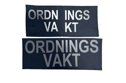 Patch Kit Ordningsvakt med Kardborre – Reflexplattor för Bröst & Rygg